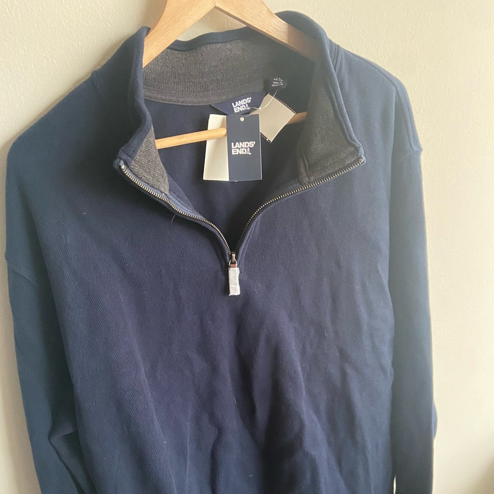Men's Fine Gauge Supima Cotton Quarter Zip Sweater Brand New XL